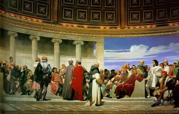 Hemicycle of the Ecole des BeauxArts 1814 right life size histories Hippolyte Delaroche Oil Paintings